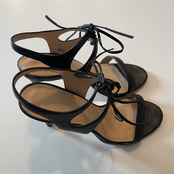 Pour La Victoire PLV Black Tie Stiletto Heeled Sandals - Picture 5 of 10